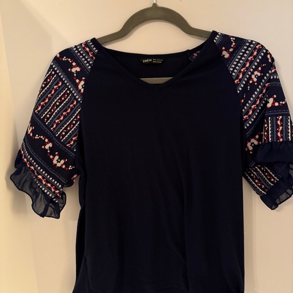 Women’s red, white, navy blouse - Picture 1 of 1